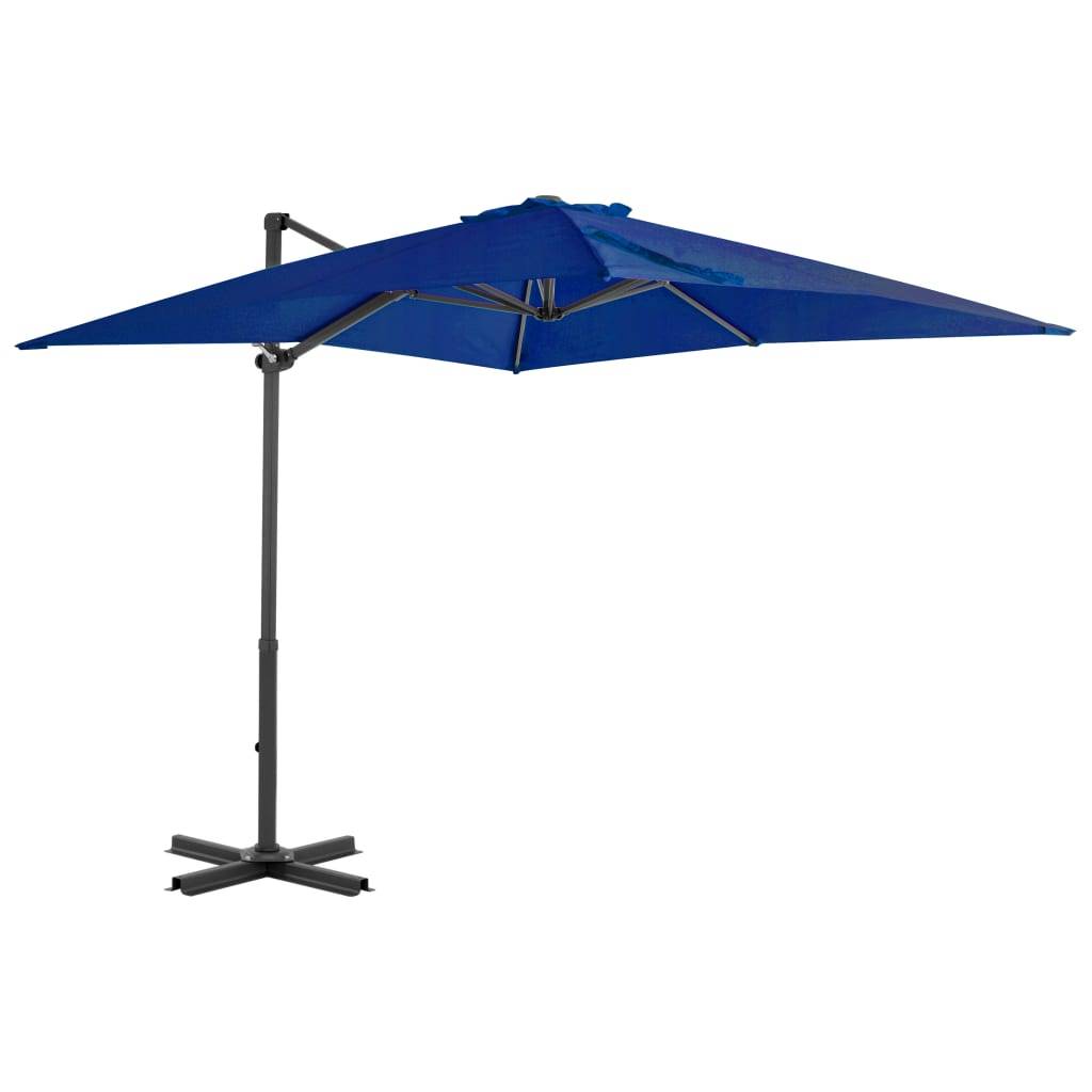 Helloshop26 - Parasol déporté et mât en aluminium 250 x 250 cm bleu azuré - Image 1