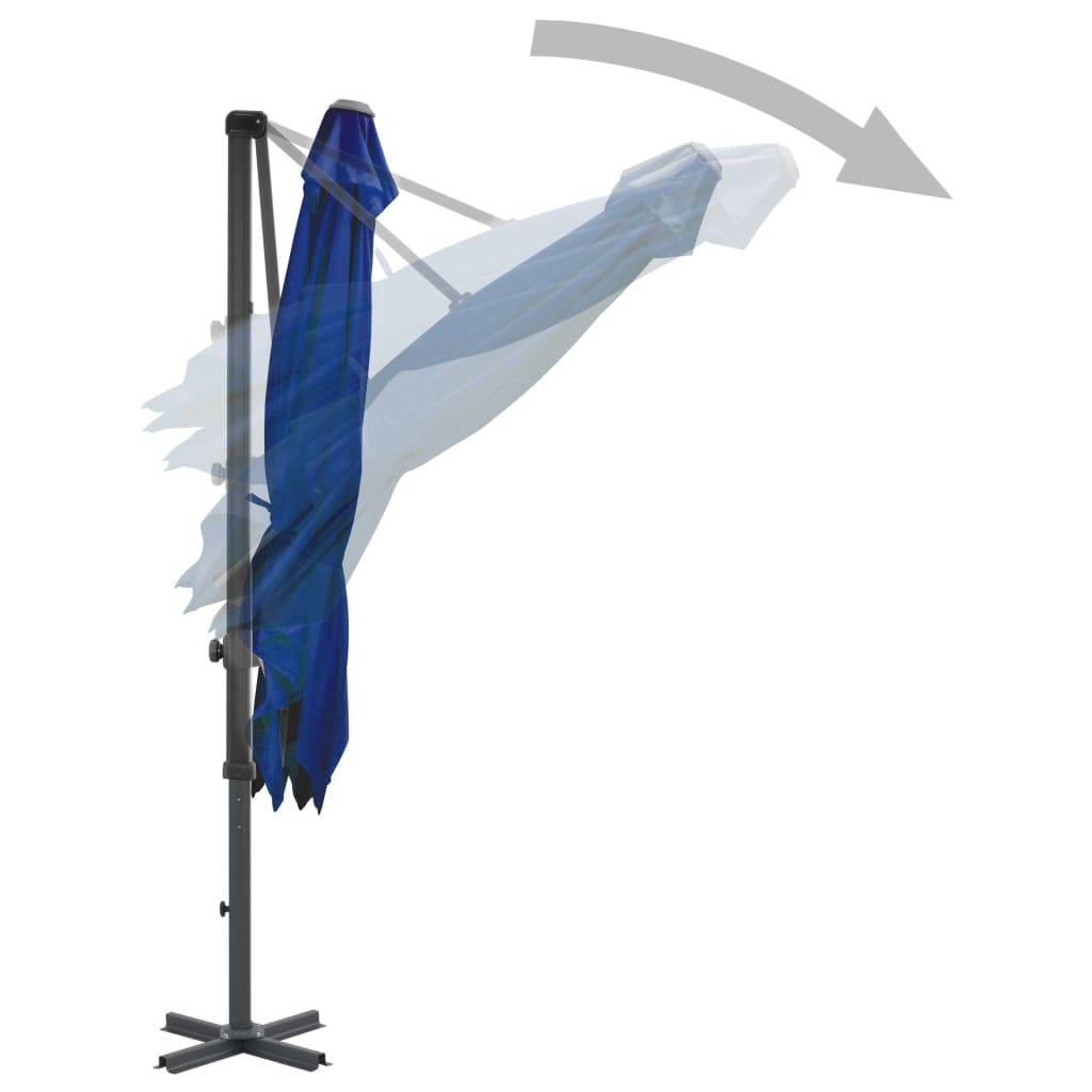 Helloshop26 - Parasol déporté et mât en aluminium 250 x 250 cm bleu azuré - Image 4