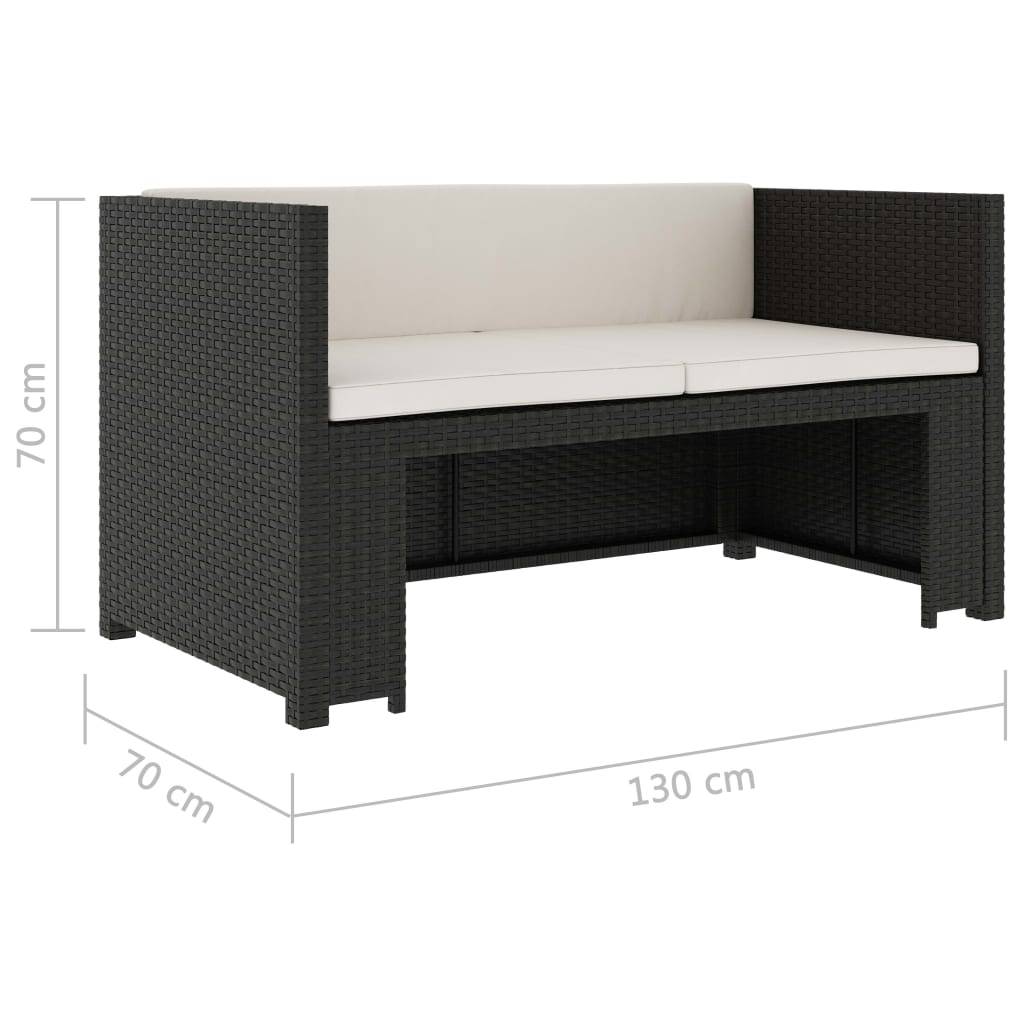 Vidaxl - Salon de jardin 5 pcs avec coussins Résine tressée Noir vidaXL 48132 - Image 3