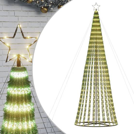 Sapin De Noël - Arbre de Noël lumineux conique 688 LED blanc chaud 300 cm - Image 1