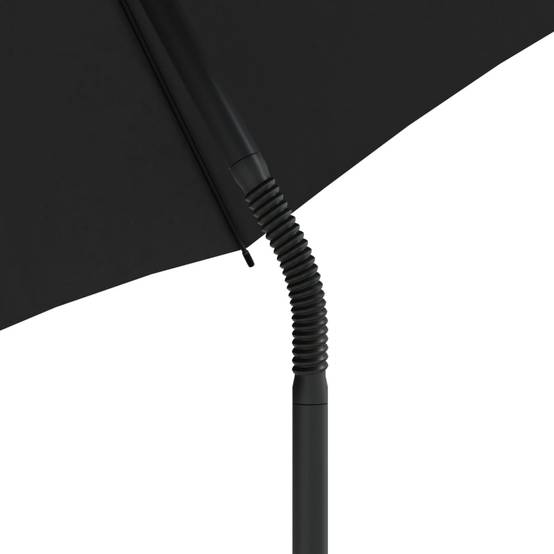 Salon de Jardin 2 Assises Poly Rotin avec Grand Parasol Intégré et Repose-Pieds – Noir – ComfortXL Outdoor Living - Image 10