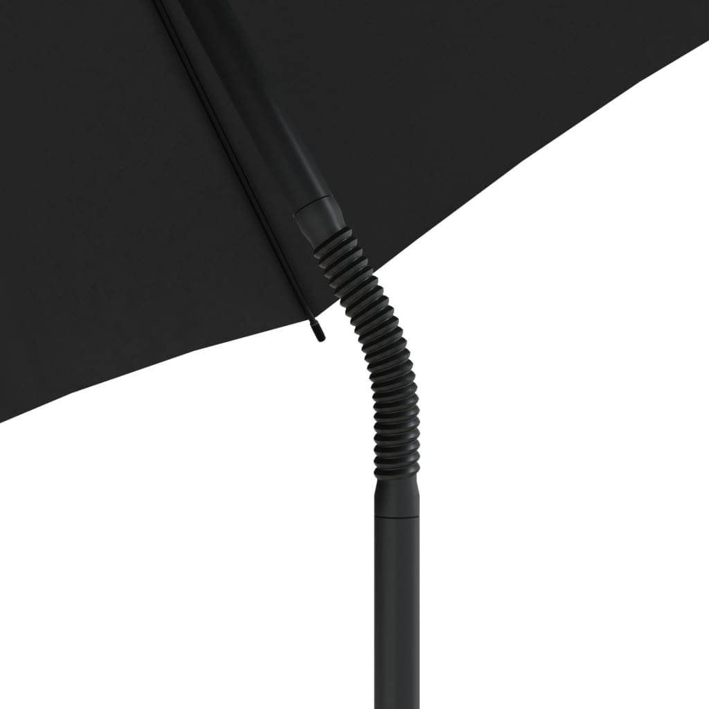 Salon de Jardin 2 Assises Poly Rotin avec Grand Parasol Intégré et Repose-Pieds – Noir – ComfortXL Outdoor Living - Image 10