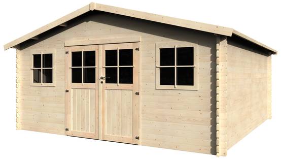 Decor et Jardin - ABRI DE JARDIN BOIS AVELIN - 20,43 m² - Ep : 34 mm - 4,80x4,80 - couleur naturel - Décor et Jardin - Image 1