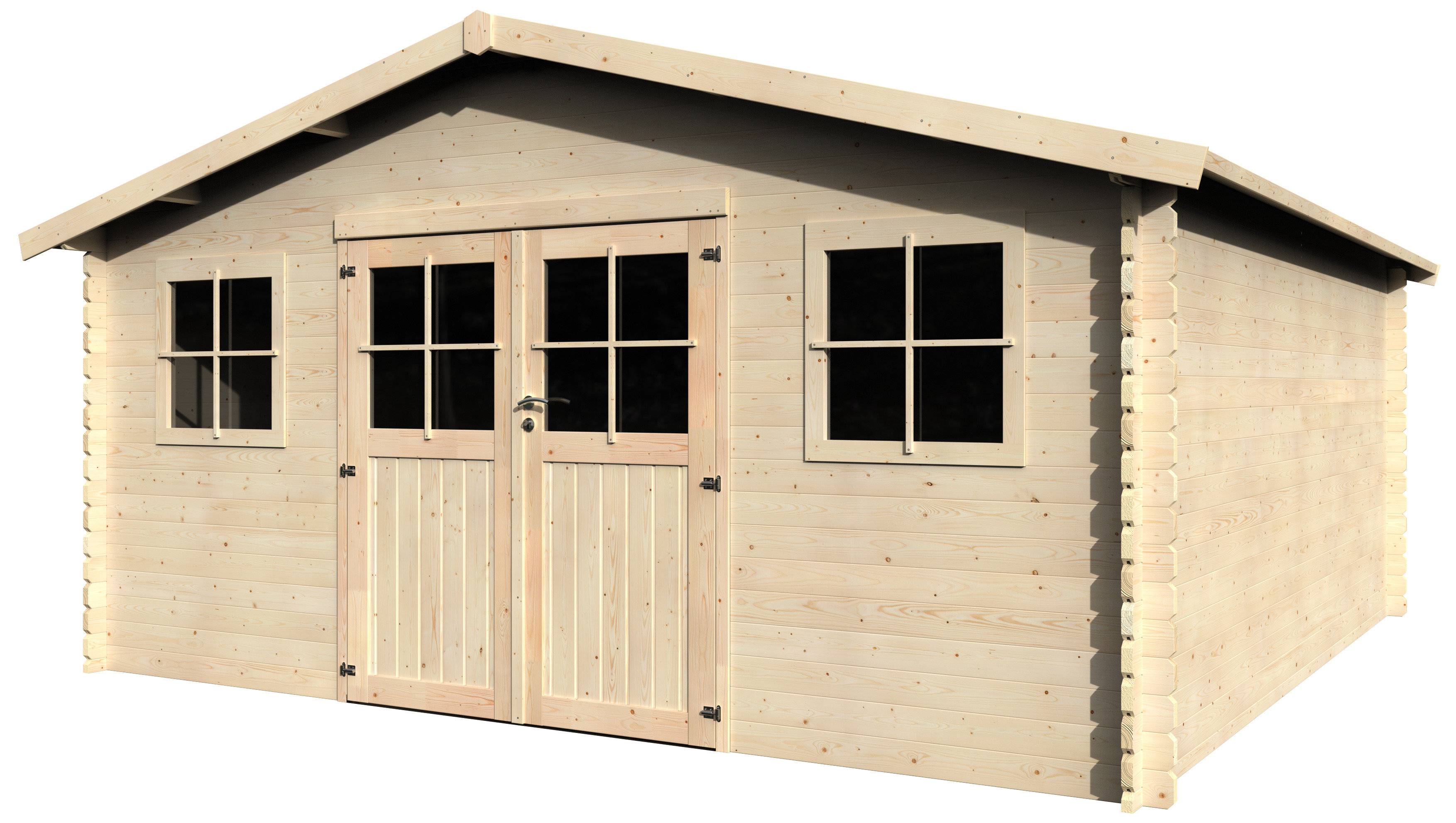 Decor et Jardin - ABRI DE JARDIN BOIS AVELIN - 20,43 m² - Ep : 34 mm - 4,80x4,80 - couleur naturel - Décor et Jardin - Image 1