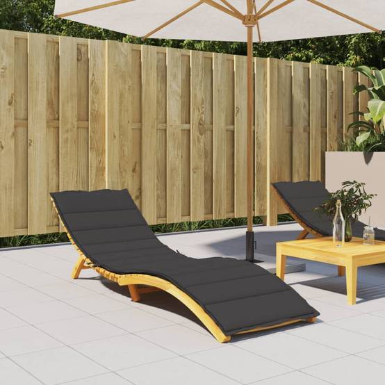 Coussin Bain de soleil | Coussin de chaise longue noir 200x70x3 cm tissu oxford Maison Chic - Image 2
