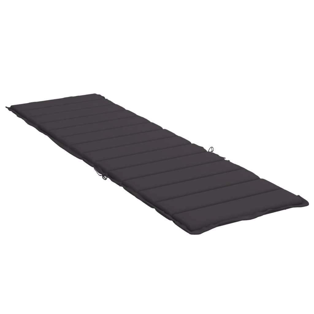 Coussin Bain de soleil | Coussin de chaise longue noir 200x70x3 cm tissu oxford Maison Chic - Image 4