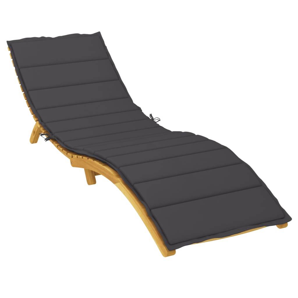 Coussin Bain de soleil | Coussin de chaise longue noir 200x70x3 cm tissu oxford Maison Chic - Image 3