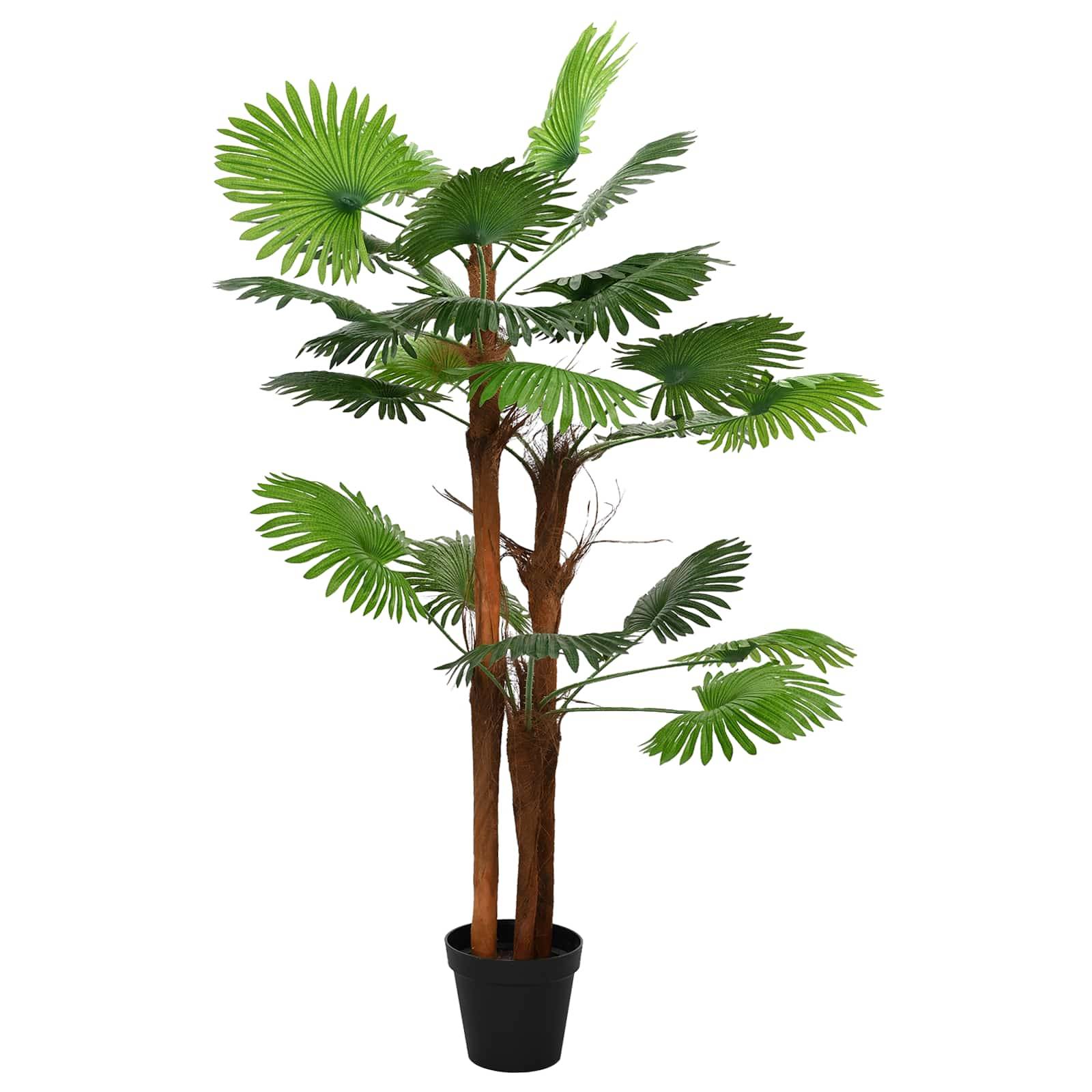Palmier artificiel tissu et bambou vert 75 x 25 x 180 cm - PANGIVO - Image 2