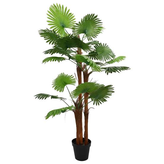 Palmier artificiel tissu et bambou vert 75 x 25 x 180 cm - PANGIVO - Image 3