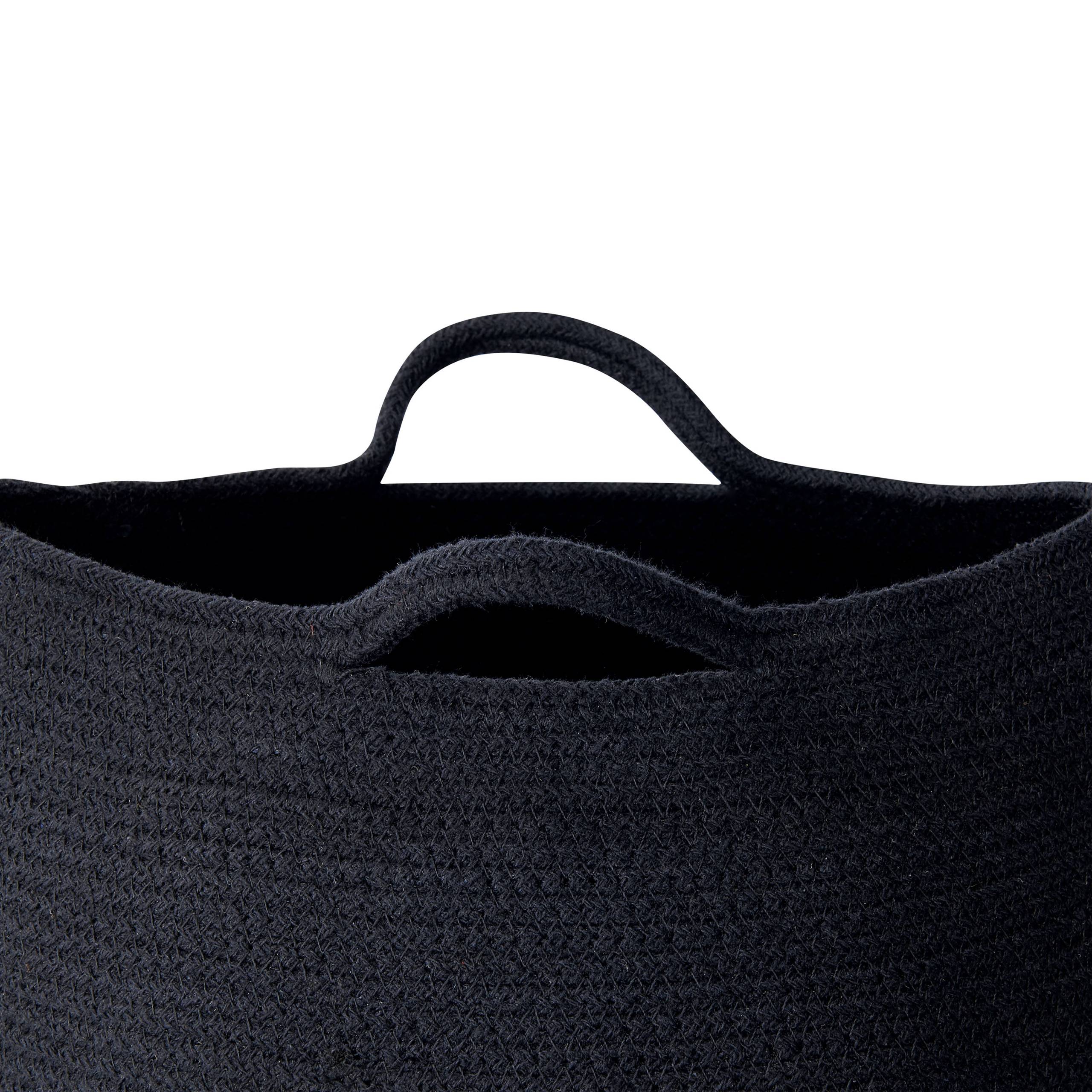 Beliani - Paniers Noir en Coton 30 cm Ronds Faits Main Rangement Intérieur pour Linge Facile à Entretenir Corbeilles Lot de 2 - Image 6
