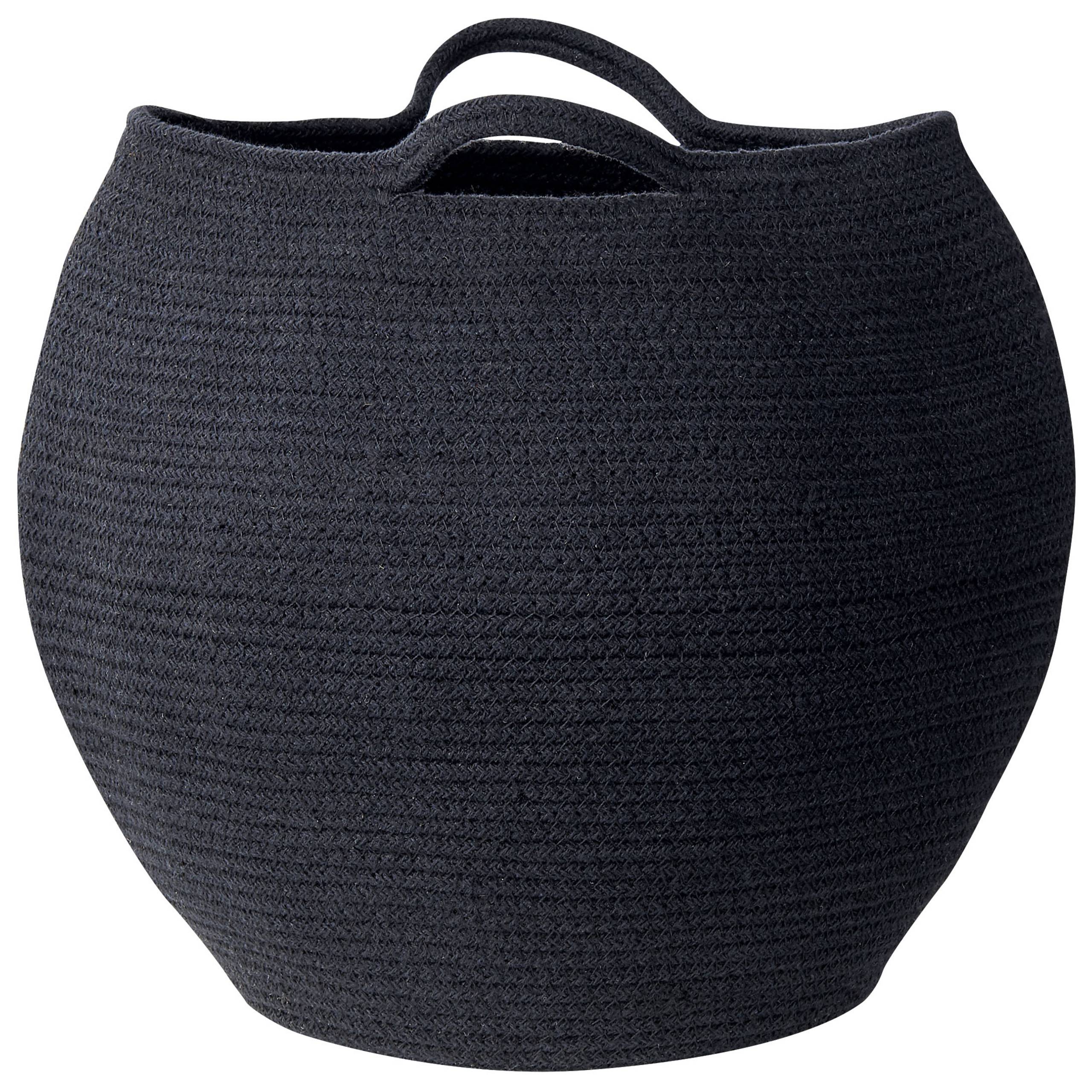 Beliani - Paniers Noir en Coton 30 cm Ronds Faits Main Rangement Intérieur pour Linge Facile à Entretenir Corbeilles Lot de 2 - Image 4