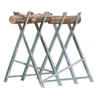 Chevalet de Sciage Pliable en Acier - Porte Bûches Robuste - Supporte Jusqu'à 150 kg - TERRE JARDIN