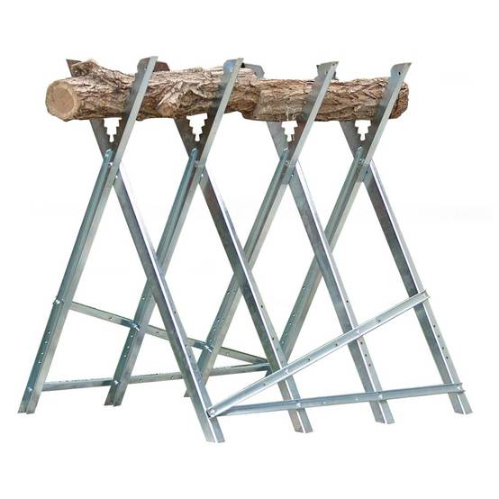 Chevalet de Sciage Pliable en Acier - Porte Bûches Robuste - Supporte Jusqu'à 150 kg - TERRE JARDIN - Image 1