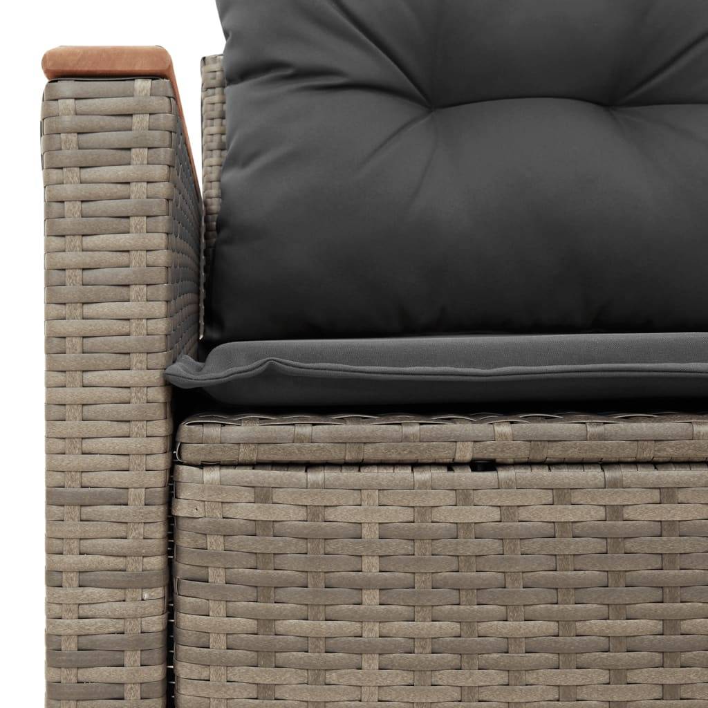 ComfortXL - Canapé Extérieur 2 Places Résine Grise Acacia Tablette et Coussins Gris Foncé – ComfortXL Outdoor Living - Image 9