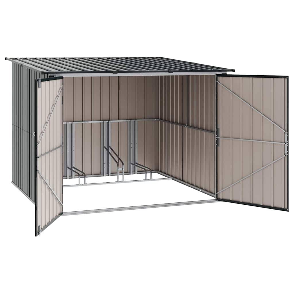 ComfortXL - Abri Vélo Métal Jardin Stockage Sécurisé 215x206cm Anthracite - ComfortXL Outdoor Living - Image 5