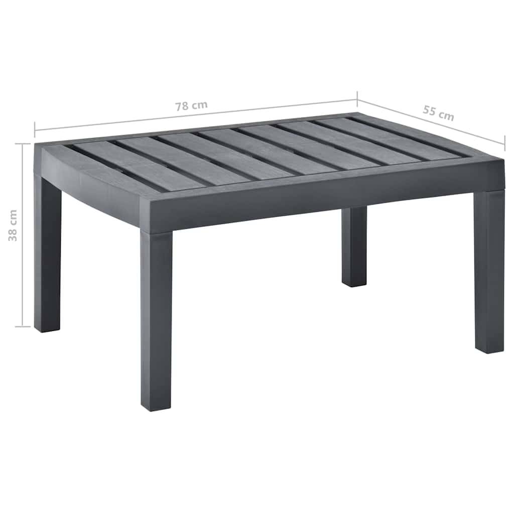 Table de jardin plastique anthracite 78 x 55 x 38 cm - PANGIVO - Image 5