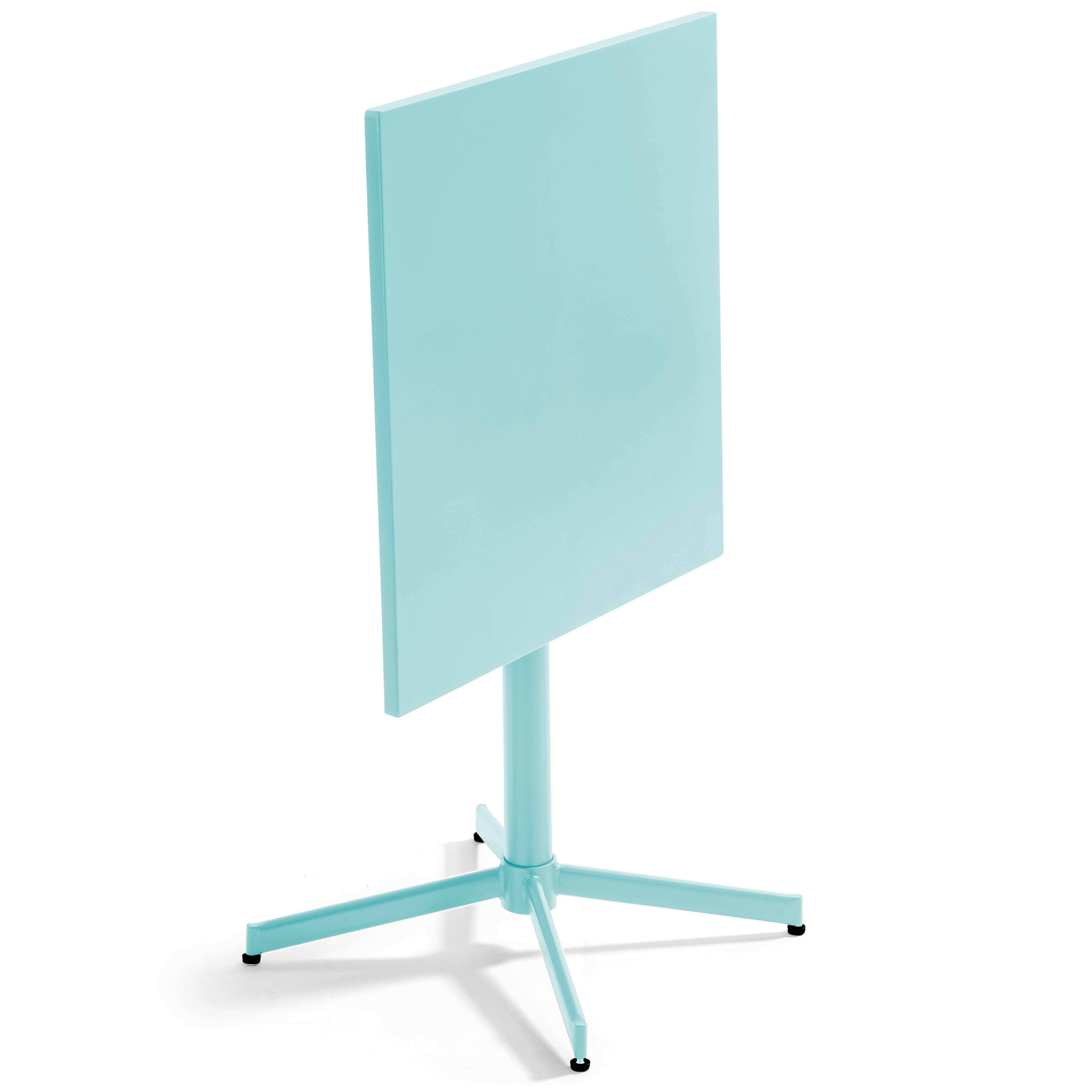 Oviala - Table de jardin carrée bistro inclinable en acier turquoise 70cm Palavas - Oviala - Image 4