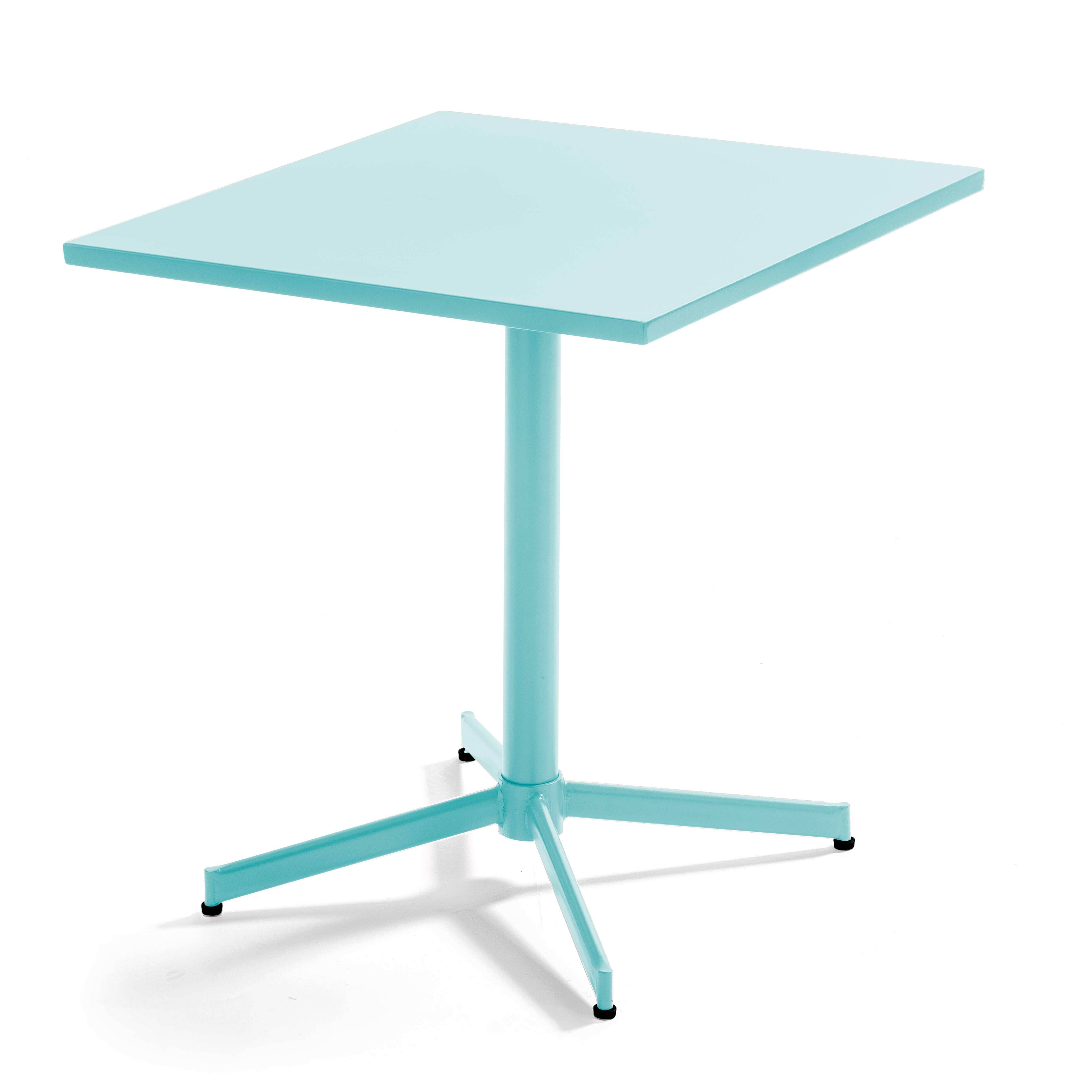 Oviala - Table de jardin carrée bistro inclinable en acier turquoise 70cm Palavas - Oviala - Image 1