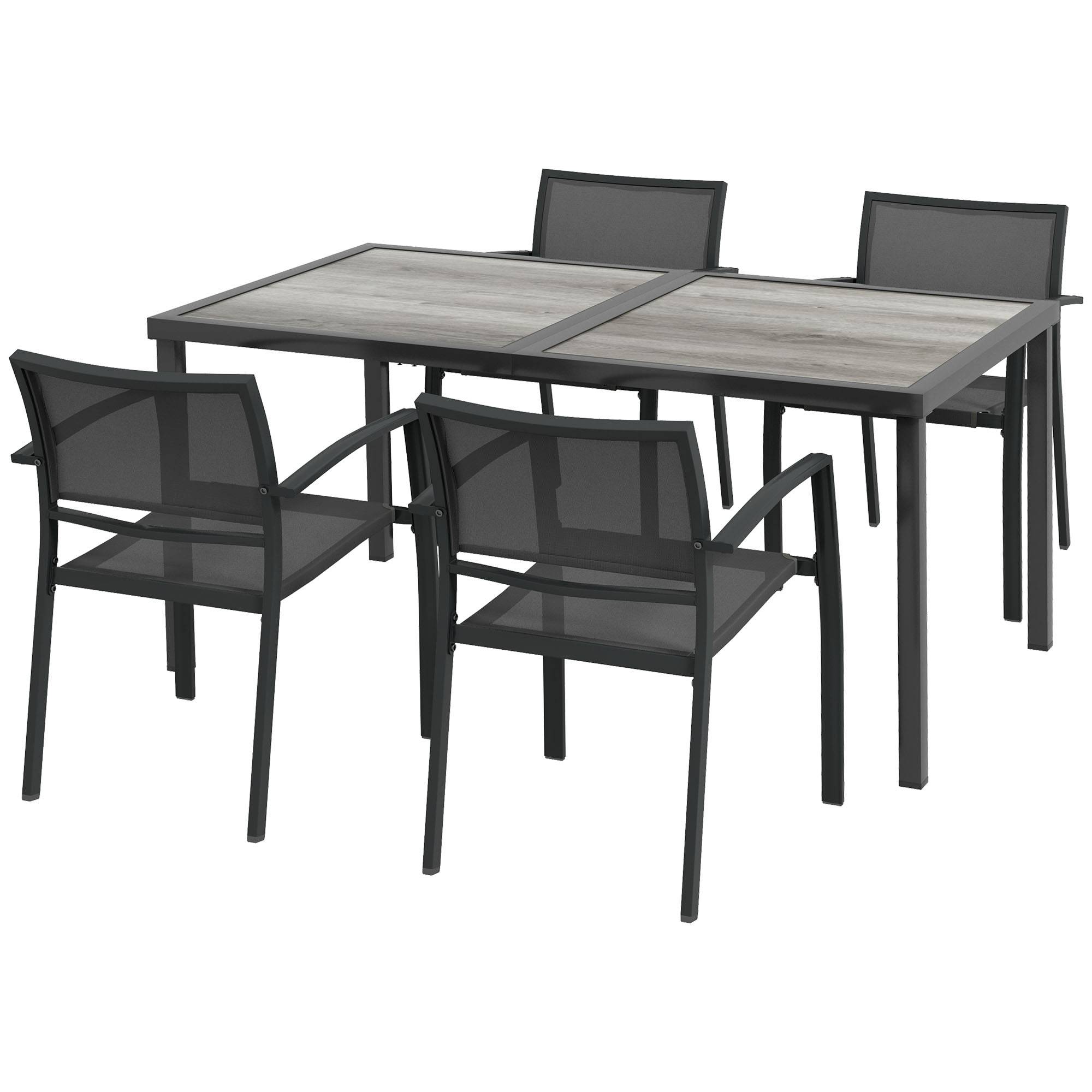 Salon de jardin aciers gris 150 x 87 x 72 cm - PANGIVO - Image 2