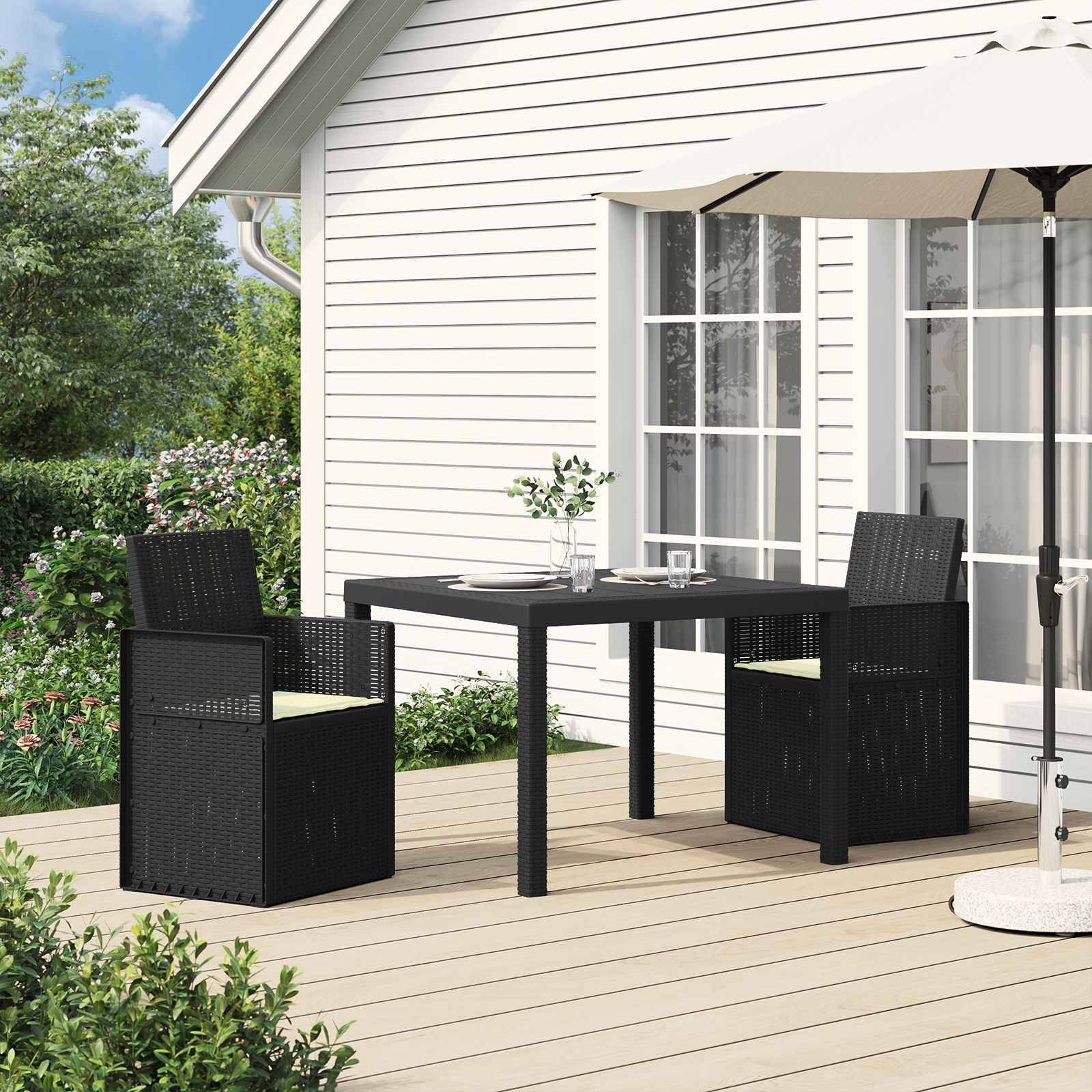 PANGIVO - Chaises de jardin polypropylène anthracite et crème 53 x 47 x 88.5 cm - PANGIVO - Image 1
