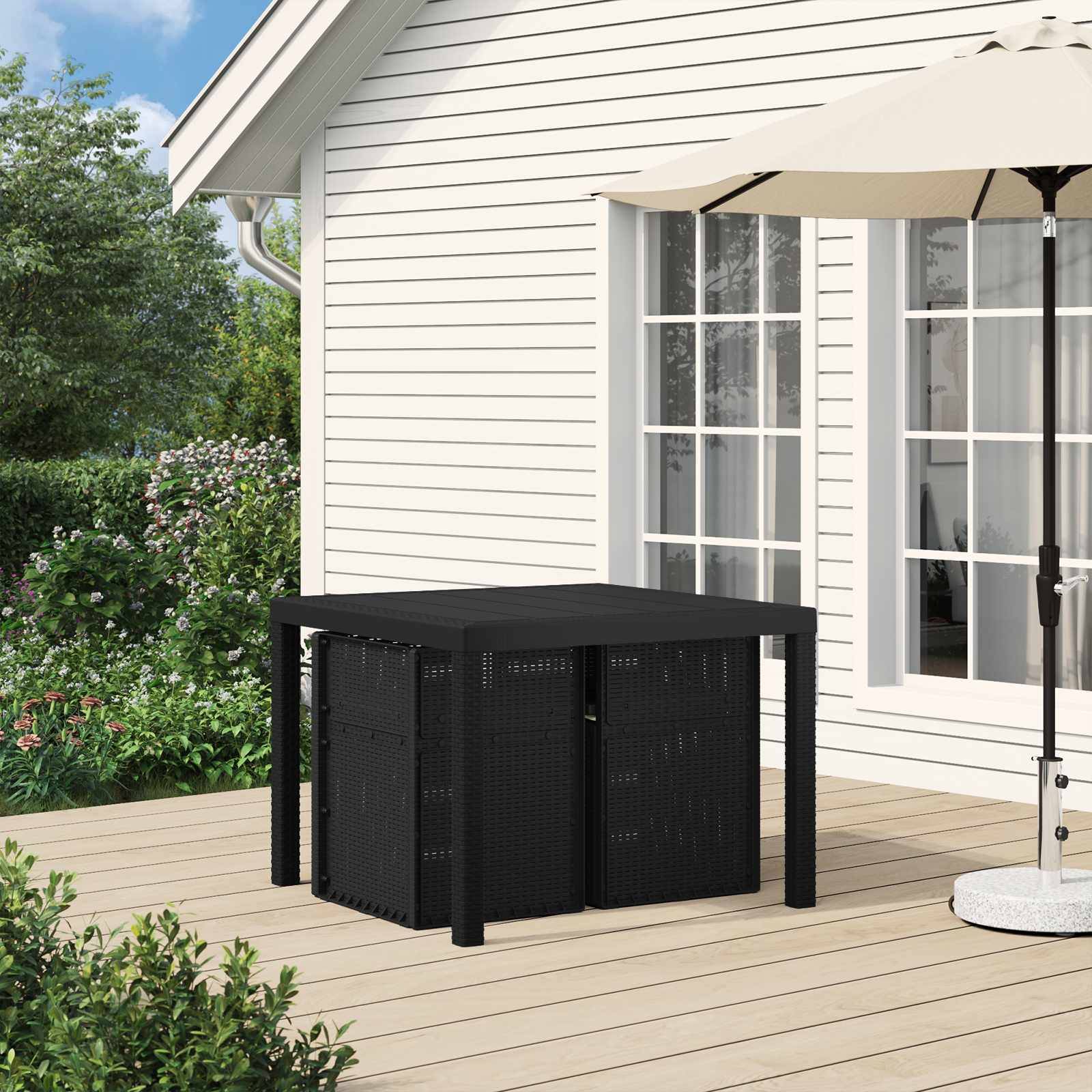 PANGIVO - Chaises de jardin polypropylène anthracite et crème 53 x 47 x 88.5 cm - PANGIVO - Image 3