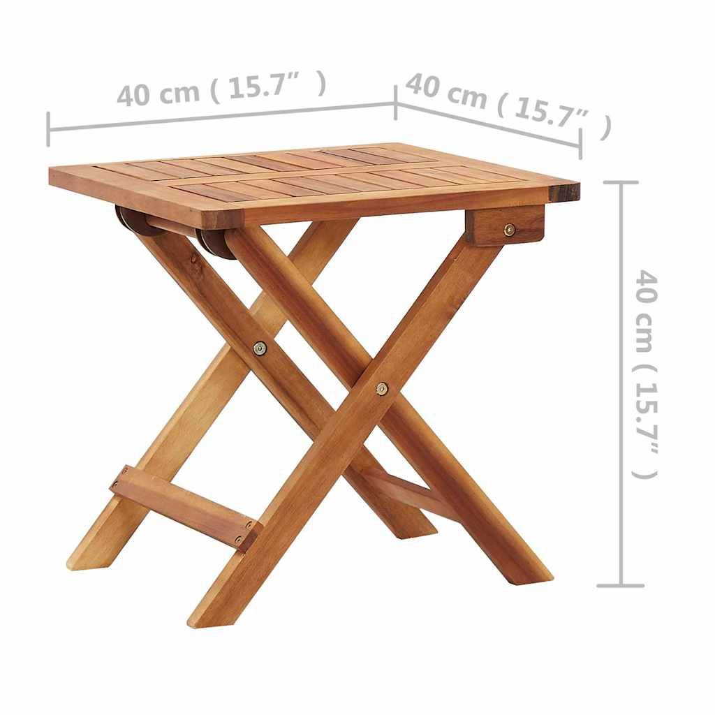 Vidaxl - Table pliable de jardin 40x40x40 cm Bois d'acacia massif vidaXL 46005 - Image 6