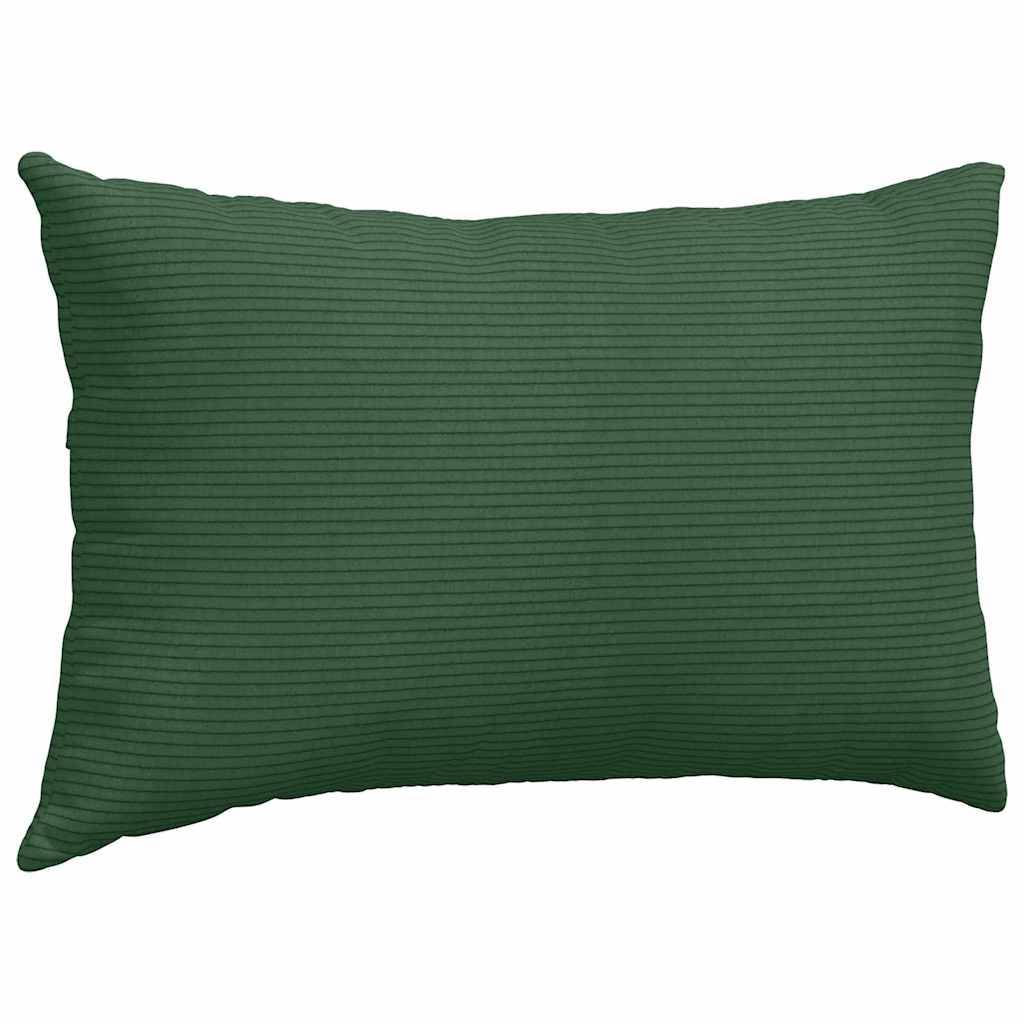 ComfortXL - Paire de Coussins en Velours Côtelé Design Moderne Housses Lavables pour Salon Vert Foncé 50x30 cm – ComfortXL Outdoor Living - Image 5