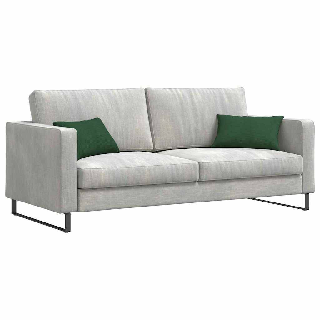 ComfortXL - Paire de Coussins en Velours Côtelé Design Moderne Housses Lavables pour Salon Vert Foncé 50x30 cm – ComfortXL Outdoor Living - Image 3