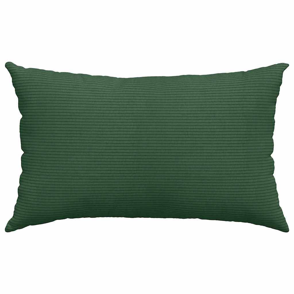 ComfortXL - Paire de Coussins en Velours Côtelé Design Moderne Housses Lavables pour Salon Vert Foncé 50x30 cm – ComfortXL Outdoor Living - Image 6