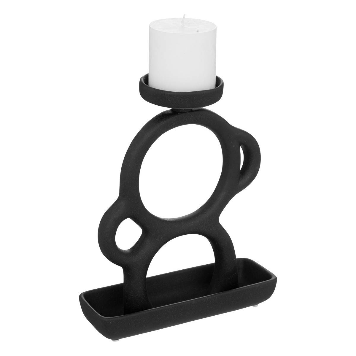 Bougeoir silhouette en Céramique Noire H 26,5 cm - Image 2