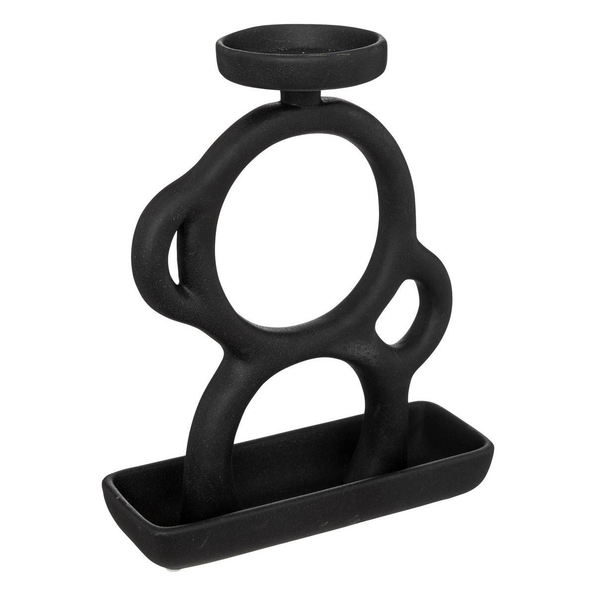 Bougeoir silhouette en Céramique Noire H 26,5 cm - Image 1