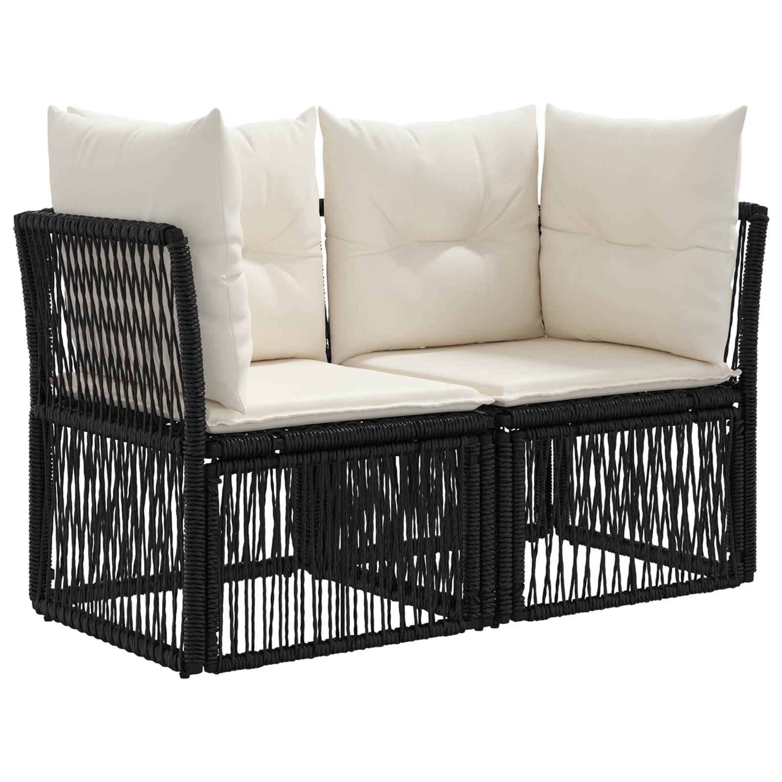 Vidaxl - Ensemble de canapé de jardin 4 pcs-Salons de jardin 4 place Noir polyrotin 372125 - Image 3