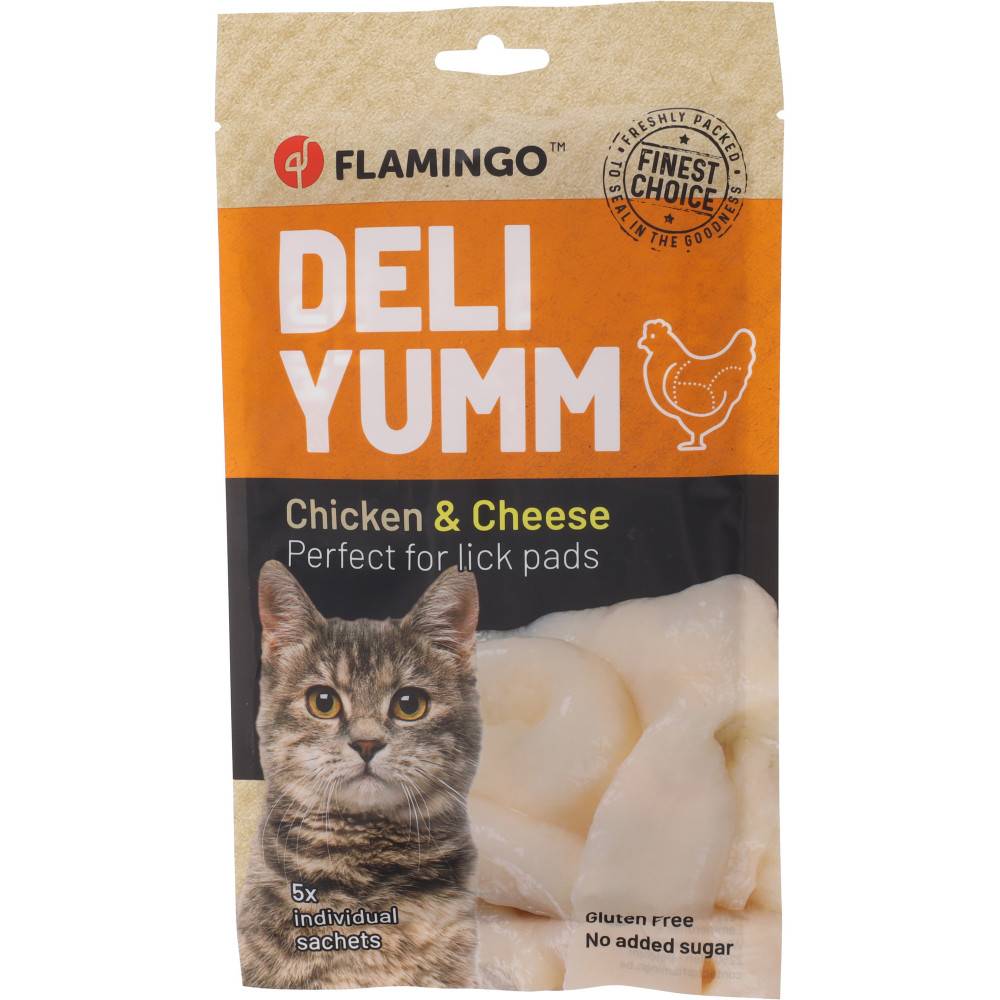 Friandises Deli Yumm Pâté avec poulet et Fromage 5 sticks de 14 g pour chat - Image 1
