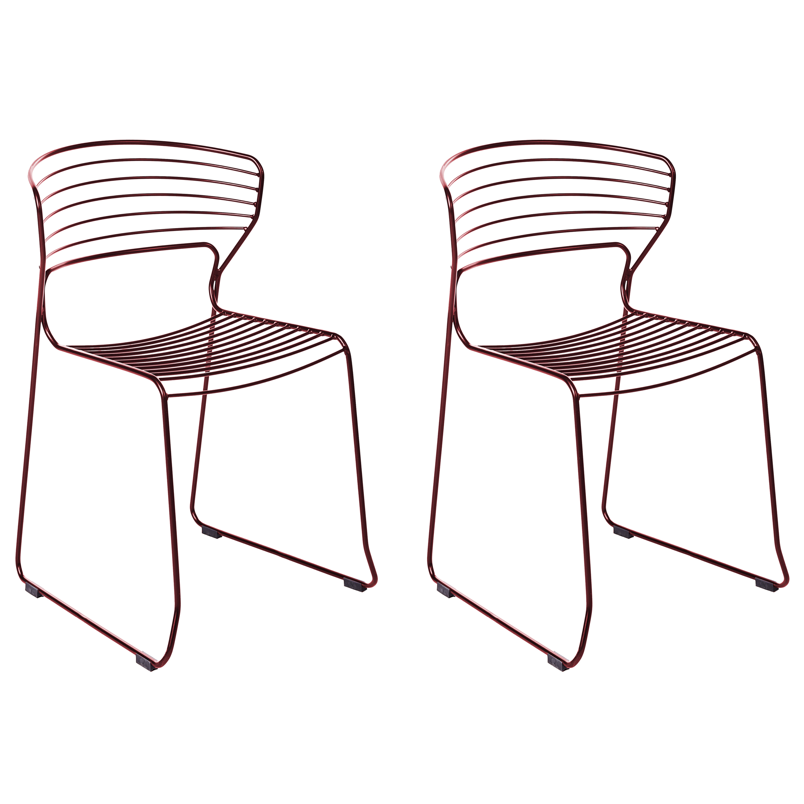 Beliani - Chaise de jardin Acier Rouge PISTOIA - 54x51x80- Beliani - Image 1