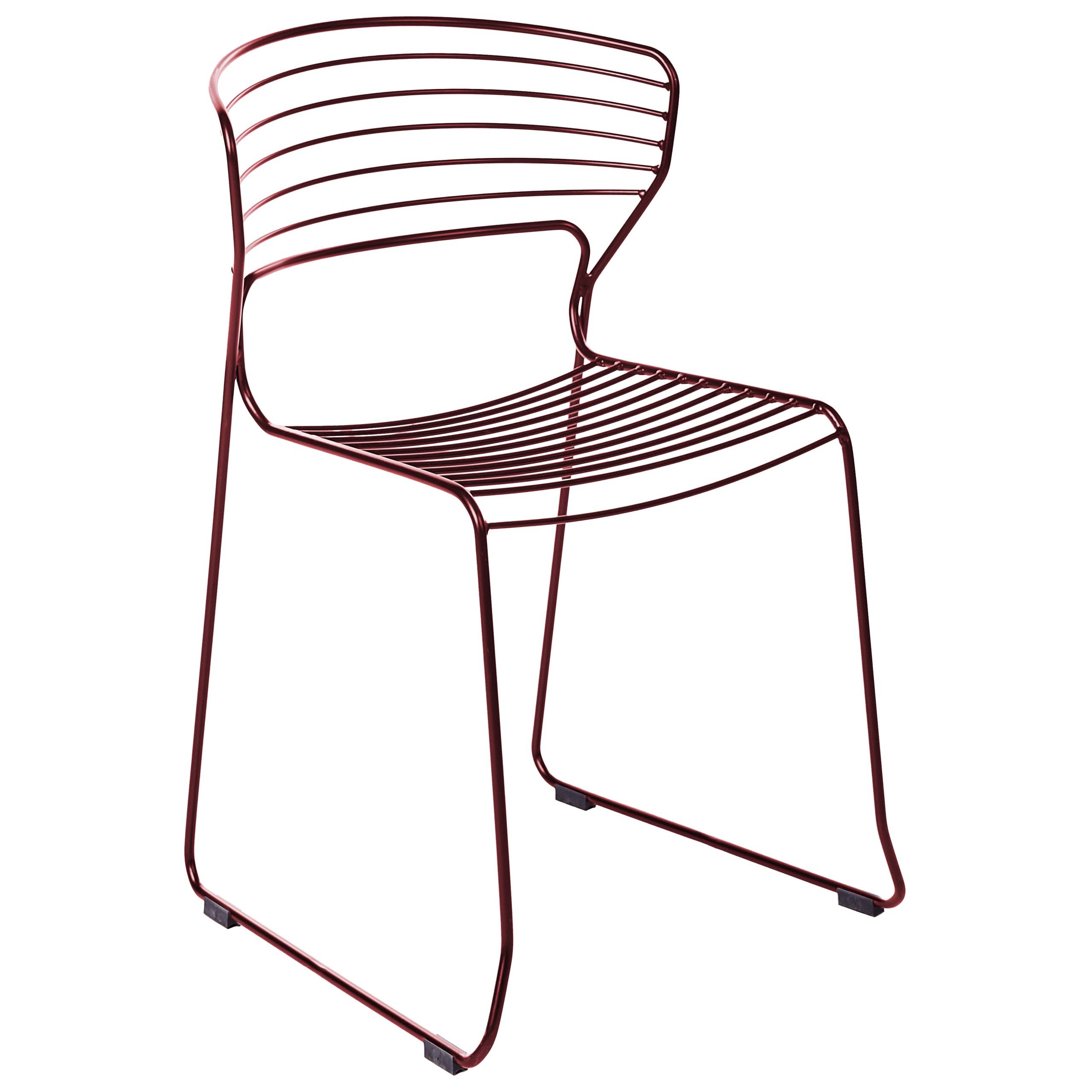 Beliani - Chaise de jardin Acier Rouge PISTOIA - 54x51x80- Beliani - Image 3