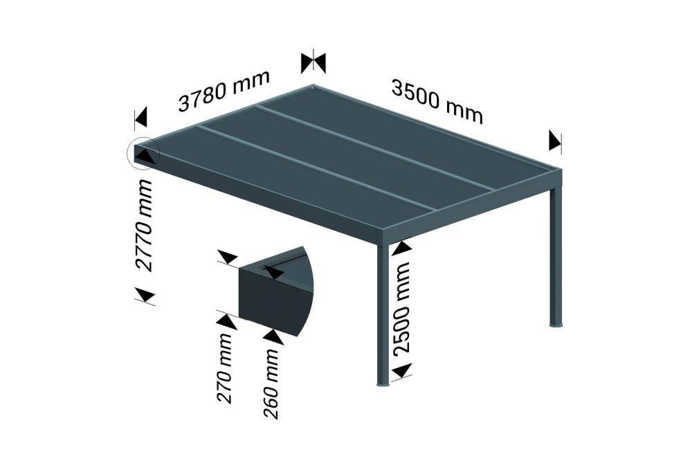 Ombrazur - Carport isotoit® MODERN Gris anthracite 3,78x3,50m OMBRAZUR - Image 3