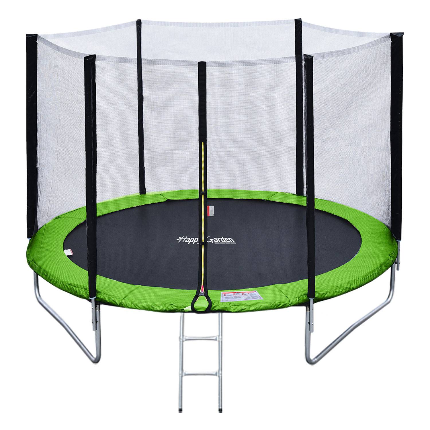 Pack Premium Trampoline 245cm réversible vert / bleu CANBERRA + filet, échelle, bâche et kit d'ancrage - HAPPY GARDEN - Image 1