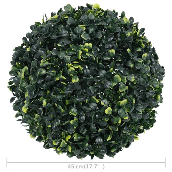 Lot de 2 boules de buis artificielles polyéthylène vert 45 x 45 x 45 cm, poids:3.35kg - PANGIVO - Image 4