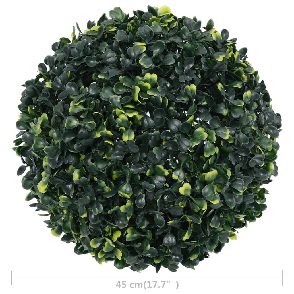 Lot de 2 boules de buis artificielles polyéthylène vert 45 x 45 x 45 cm, poids:3.35kg - PANGIVO - Image 4