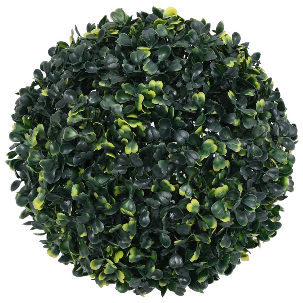 Lot de 2 boules de buis artificielles polyéthylène vert 45 x 45 x 45 cm, poids:3.35kg - PANGIVO - Image 2