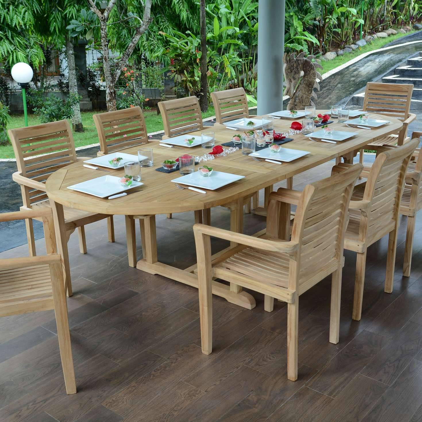 Salon de jardin en teck massif Venise, 10 places - TECK'Attitude - Image 2