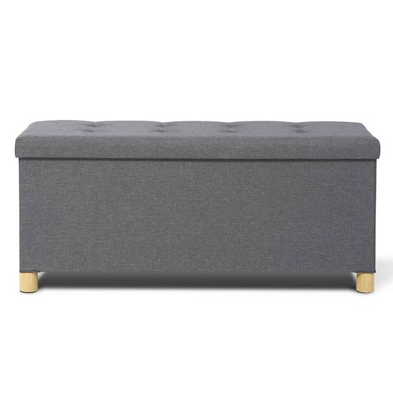 Banc coffre capitonné 76 cm Gris - Image 4