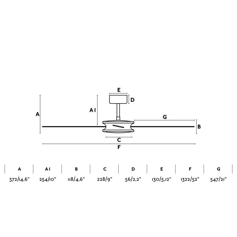 Ventilateur plafond acier noirmarron pales bois moteur DC telecommande 6 vitesses - Image 4
