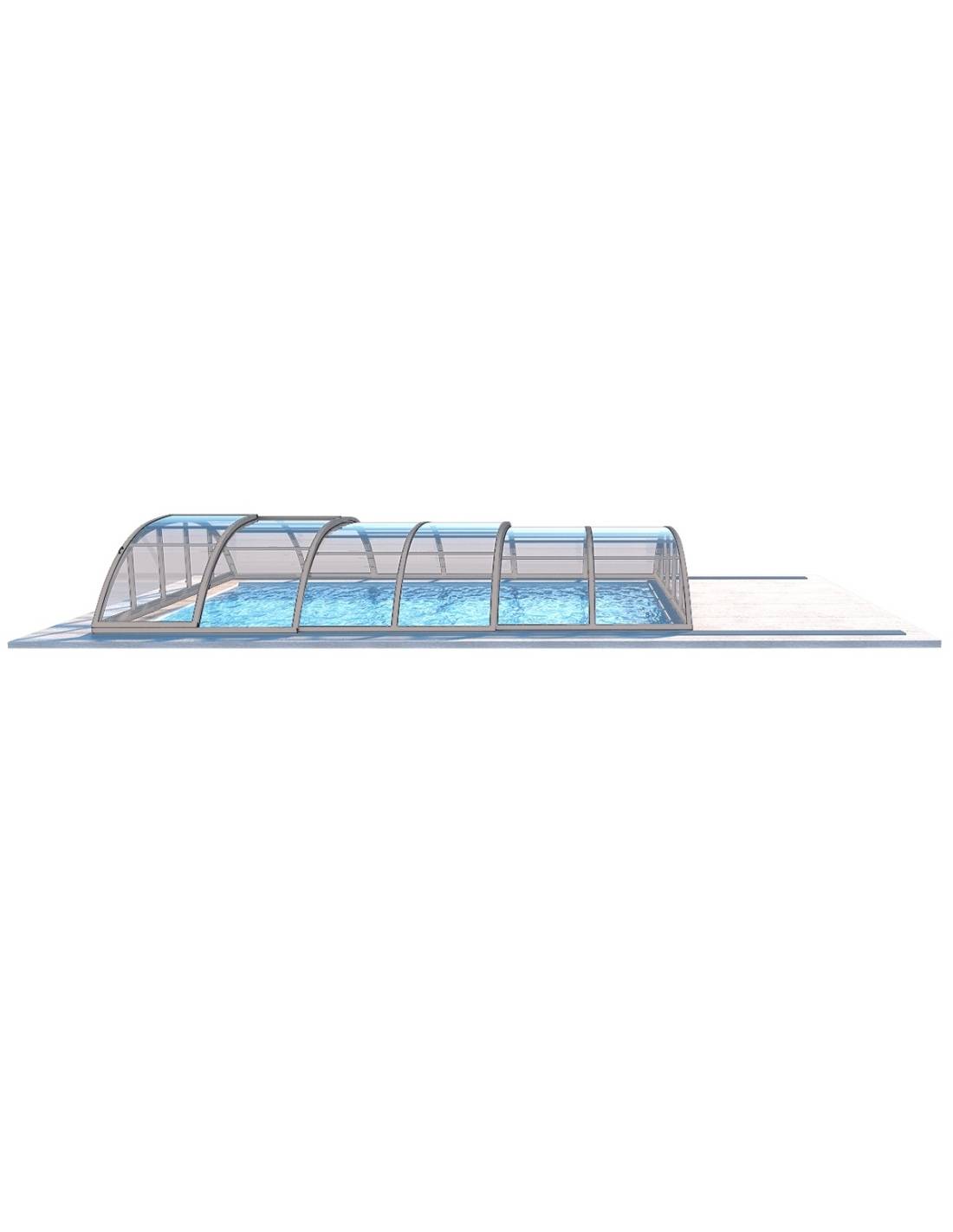 Altanka - Abri de piscine Horizon pour les modèles 7,20x4,20 m - BAS58, BAS758 - polycarbonate massif 3 mm - Couleur Ral7037 Gris  - ECO232 - Image 3