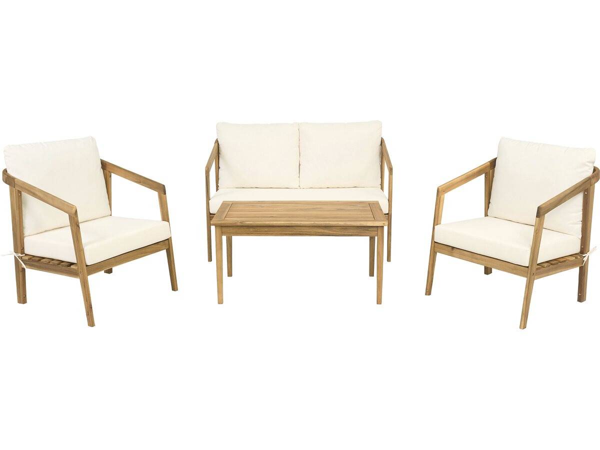 Habitat Et Jardin - Salon De Jardin En Bois D'acacia Avec Coussins "presley" - 4 Places - Beige -habitat Et Jardin - Image 1