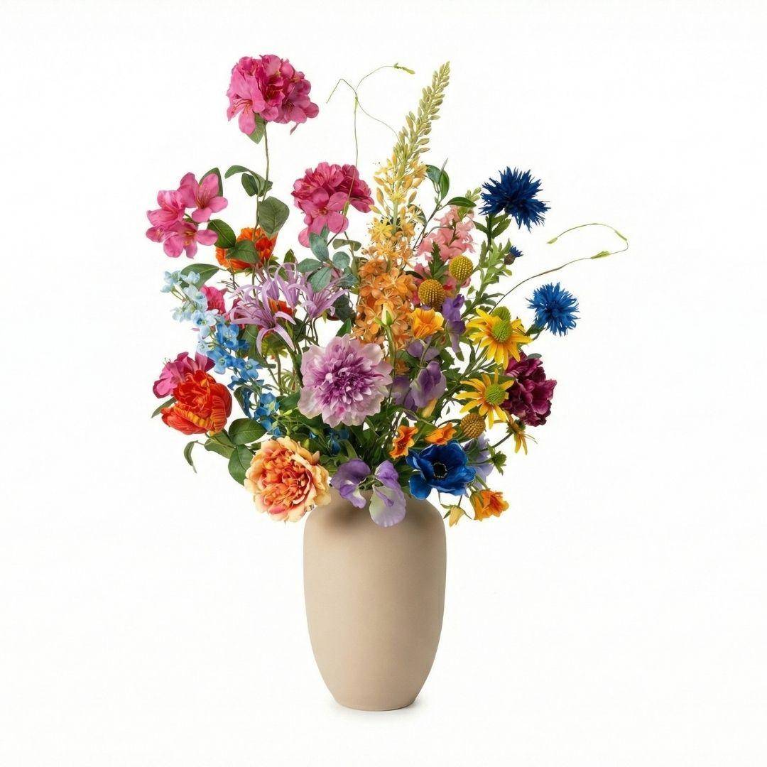 Bouquet de fleurs artificielles jardin d'été - 19 tiges - ↕100cm - Plante artificielle - Image 2