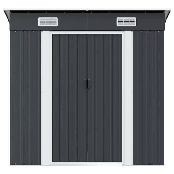 Abri de jardin métal anthracite 190 x 124 x 181 cm - PANGIVO - Image 5
