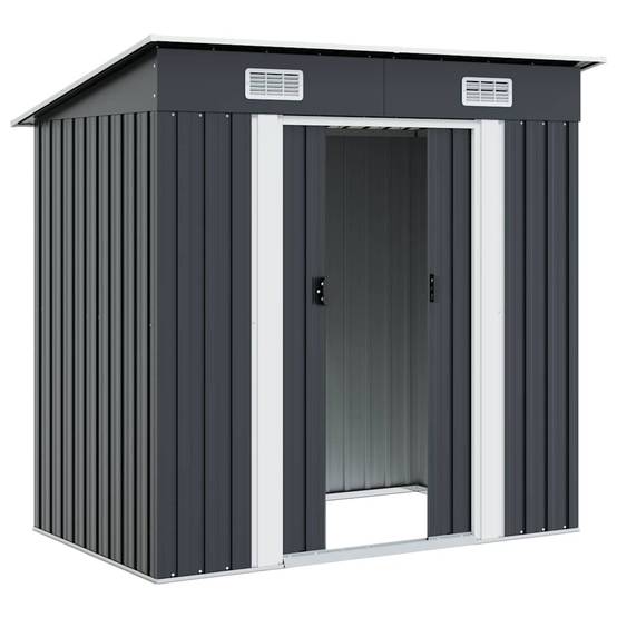 Abri de jardin métal anthracite 190 x 124 x 181 cm - PANGIVO - Image 4