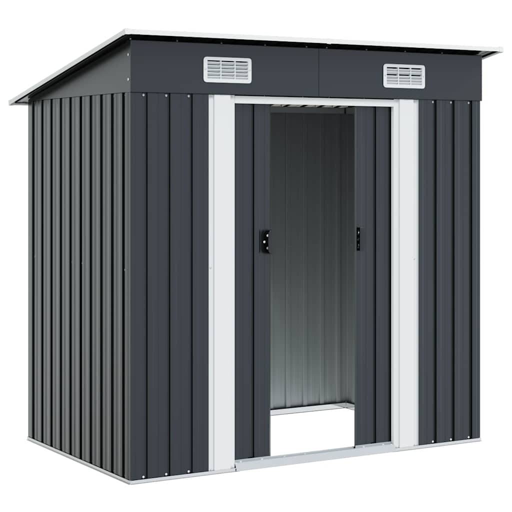 Abri de jardin métal anthracite 190 x 124 x 181 cm - PANGIVO - Image 4