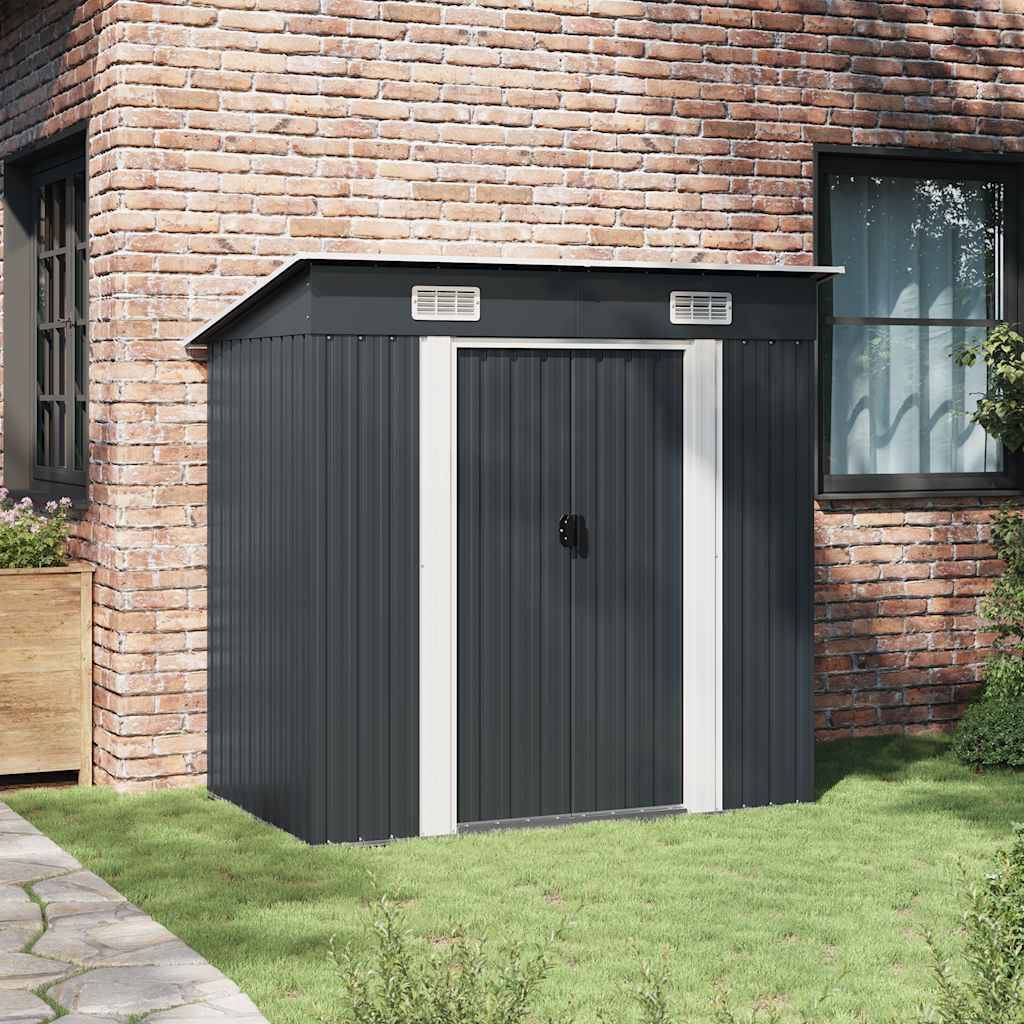 Abri de jardin métal anthracite 190 x 124 x 181 cm - PANGIVO - Image 3